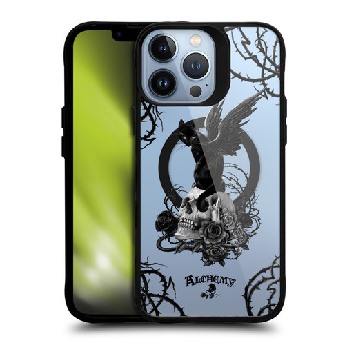Alchemy Gothic Gothic Art Nine Lives Of Poe Skull Cat BLACK SHOCKPROOF BUMPER CASE COMPATIBLE WITH  & MAGSAFE Apple iPhone 13 Pro Max