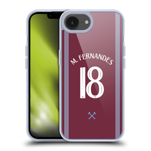 West Ham United FC 2025/26 Players Home Kit Mateus Fernandes Soft Gel Case for Apple iPhone 16e