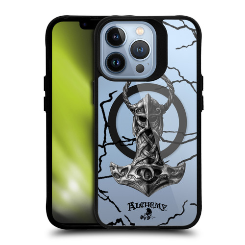 Alchemy Gothic Gothic Art Mjolnir Hammer BLACK SHOCKPROOF BUMPER CASE COMPATIBLE WITH Apple iPhone 13 Pro & MAGSAFE