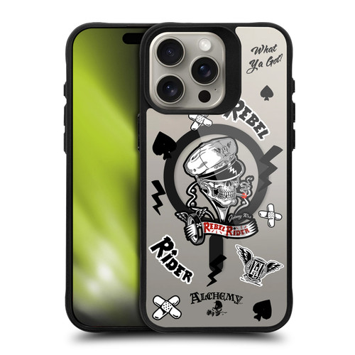Alchemy Gothic Gothic Art Rebel Rider BLACK SHOCKPROOF BUMPER CASE COMPATIBLE WITH Apple iPhone 15 Pro Max & MAGSAFE