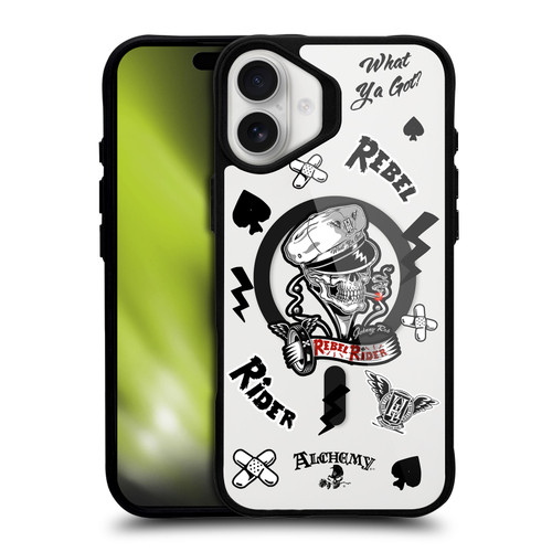 Alchemy Gothic Gothic Art Rebel Rider BLACK SHOCKPROOF BUMPER CASE COMPATIBLE WITH Apple iPhone 16 Plus & MAGSAFE