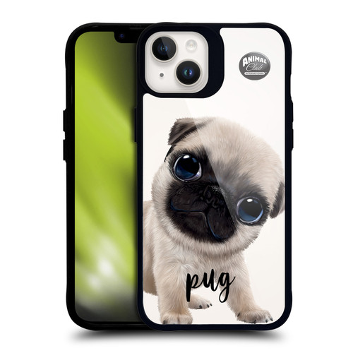 Animal Club International Icons Pug BLACK SHOCKPROOF BUMPER CASE COMPATIBLE WITH  & MAGSAFE Apple iPhone 14 Plus