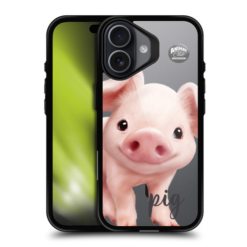 Animal Club International Icons Pig BLACK SHOCKPROOF BUMPER CASE COMPATIBLE WITH  & MAGSAFE Apple iPhone 17