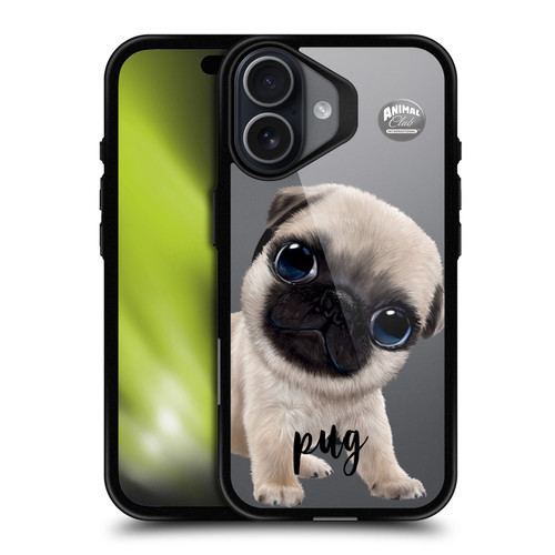 Animal Club International Icons Pug BLACK SHOCKPROOF BUMPER CASE COMPATIBLE WITH  & MAGSAFE Apple iPhone 17