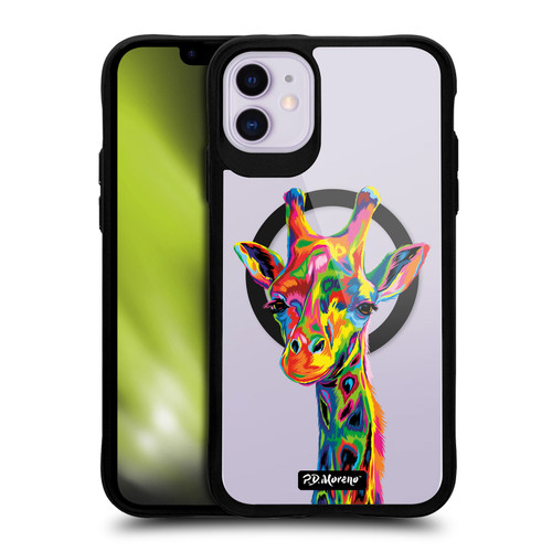 P.D. Moreno Gothic Art Giraffe BLACK SHOCKPROOF BUMPER CASE COMPATIBLE WITH  & MAGSAFE Apple iPhone 11