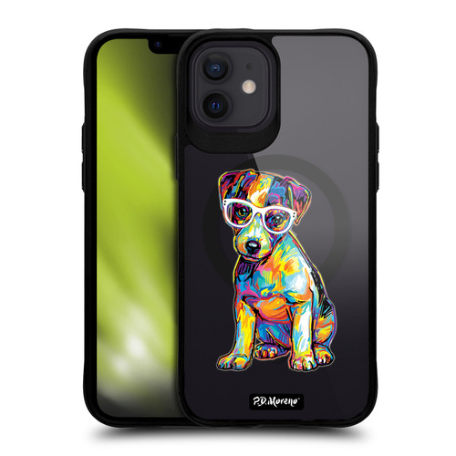P.D. Moreno Gothic Art Jack Russell BLACK SHOCKPROOF BUMPER CASE COMPATIBLE WITH  & MAGSAFE Apple iPhone 12 / iPhone 12 Pro
