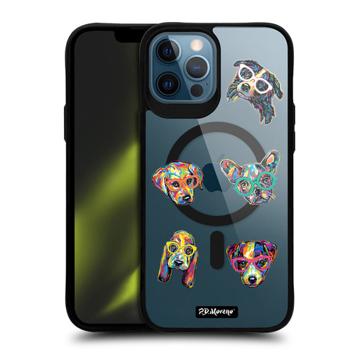P.D. Moreno Gothic Art Dog Heads BLACK SHOCKPROOF BUMPER CASE COMPATIBLE WITH  & MAGSAFE Apple iPhone 12 Pro Max