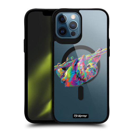 P.D. Moreno Gothic Art Sloth BLACK SHOCKPROOF BUMPER CASE COMPATIBLE WITH  & MAGSAFE Apple iPhone 12 Pro Max