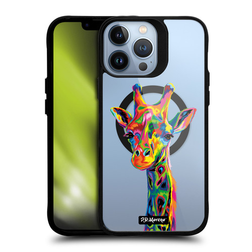 P.D. Moreno Gothic Art Giraffe BLACK SHOCKPROOF BUMPER CASE COMPATIBLE WITH  & MAGSAFE Apple iPhone 13 Pro Max