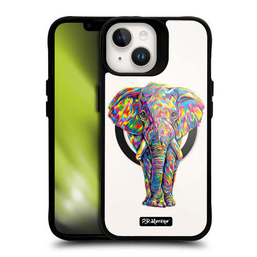 P.D. Moreno Gothic Art Elephant BLACK SHOCKPROOF BUMPER CASE COMPATIBLE WITH  & MAGSAFE Apple iPhone 14