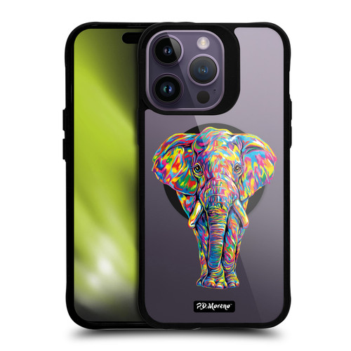 P.D. Moreno Gothic Art Elephant BLACK SHOCKPROOF BUMPER CASE COMPATIBLE WITH  & MAGSAFE Apple iPhone 14 Pro Max