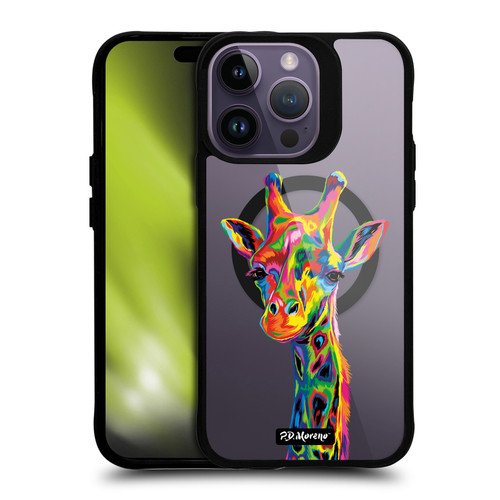 P.D. Moreno Gothic Art Giraffe BLACK SHOCKPROOF BUMPER CASE COMPATIBLE WITH  & MAGSAFE Apple iPhone 14 Pro Max