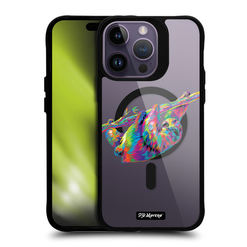 P.D. Moreno Gothic Art Sloth BLACK SHOCKPROOF BUMPER CASE COMPATIBLE WITH  & MAGSAFE Apple iPhone 14 Pro Max