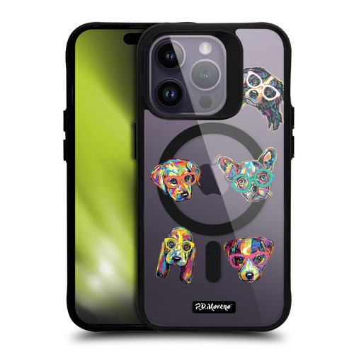 P.D. Moreno Gothic Art Dog Heads BLACK SHOCKPROOF BUMPER CASE COMPATIBLE WITH  & MAGSAFE Apple iPhone 14 Pro