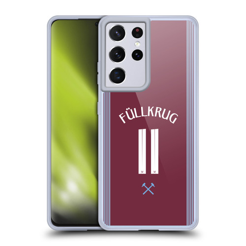 West Ham United FC 2025/26 Players Home Kit Niclas Füllkrug Soft Gel Case for Samsung Galaxy S21 Ultra 5G