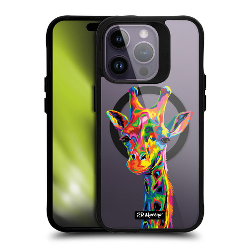 P.D. Moreno Gothic Art Giraffe BLACK SHOCKPROOF BUMPER CASE COMPATIBLE WITH  & MAGSAFE Apple iPhone 14 Pro