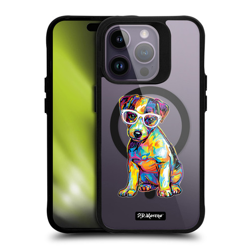 P.D. Moreno Gothic Art Jack Russell BLACK SHOCKPROOF BUMPER CASE COMPATIBLE WITH  & MAGSAFE Apple iPhone 14 Pro