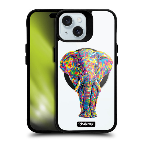 P.D. Moreno Gothic Art Elephant BLACK SHOCKPROOF BUMPER CASE COMPATIBLE WITH  & MAGSAFE Apple iPhone 15