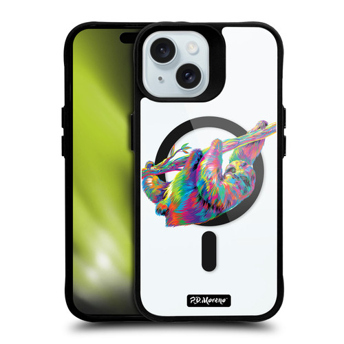P.D. Moreno Gothic Art Sloth BLACK SHOCKPROOF BUMPER CASE COMPATIBLE WITH  & MAGSAFE Apple iPhone 15