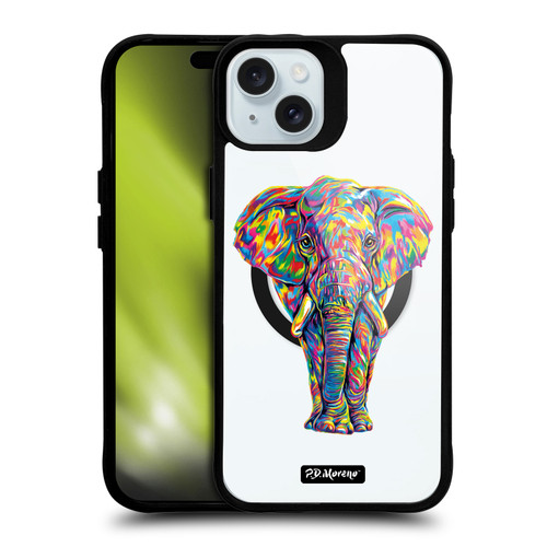 P.D. Moreno Gothic Art Elephant BLACK SHOCKPROOF BUMPER CASE COMPATIBLE WITH  & MAGSAFE Apple iPhone 15 Plus
