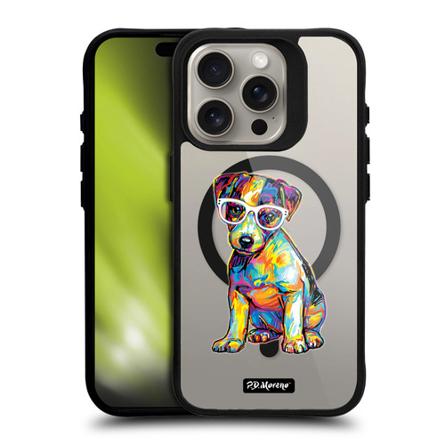 P.D. Moreno Gothic Art Jack Russell BLACK SHOCKPROOF BUMPER CASE COMPATIBLE WITH  & MAGSAFE Apple iPhone 15 Pro