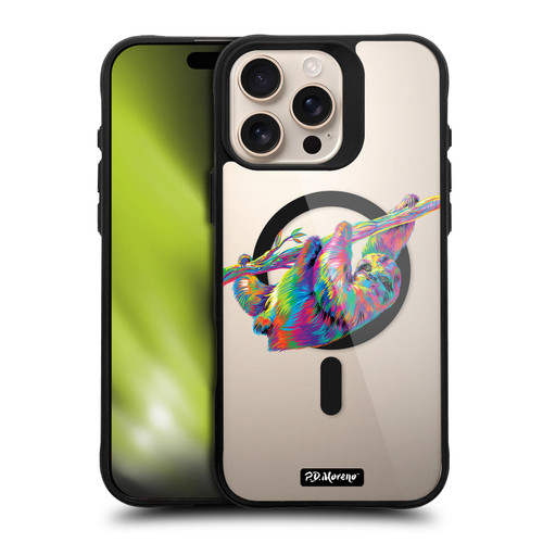 P.D. Moreno Gothic Art Sloth BLACK SHOCKPROOF BUMPER CASE COMPATIBLE WITH  & MAGSAFE Apple iPhone 16 Pro Max