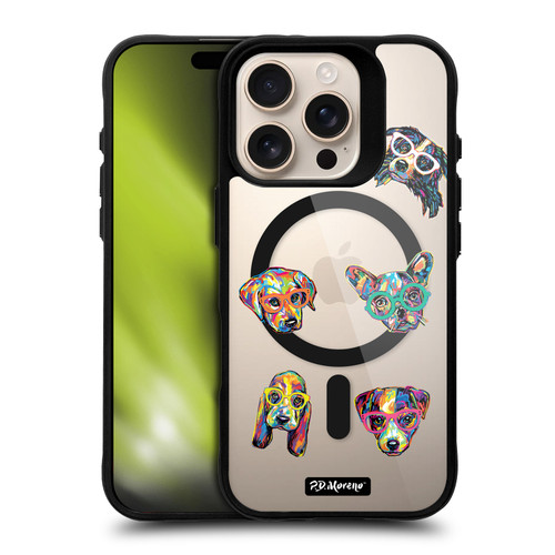 P.D. Moreno Gothic Art Dog Heads BLACK SHOCKPROOF BUMPER CASE COMPATIBLE WITH  & MAGSAFE Apple iPhone 16 Pro