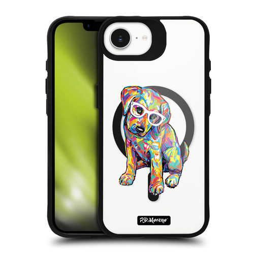 P.D. Moreno Gothic Art Labrador Retriever BLACK SHOCKPROOF BUMPER CASE COMPATIBLE WITH  & MAGSAFE Apple iPhone 16e