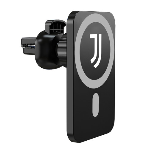 Juventus Football Club Logo Icon Plain Magnetic Car Phone Mount with Wireless Charger - Black MagSafe iPhone and Android Qi Devices