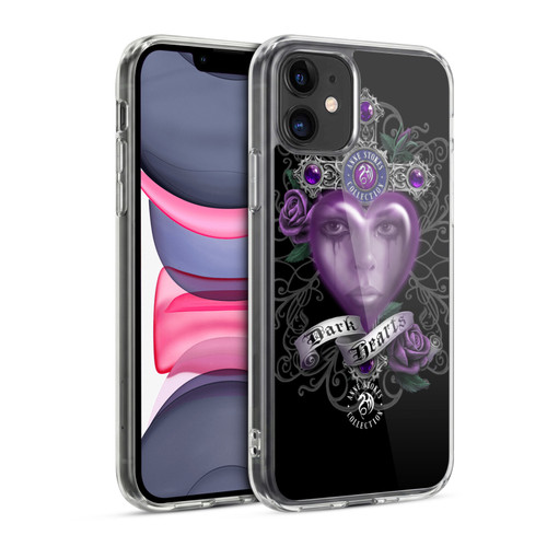 Anne Stokes Dark Hearts Purple Soft Gel Case for Apple iPhone 11