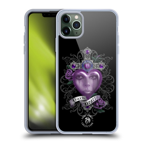 Anne Stokes Dark Hearts Purple Soft Gel Case for Apple iPhone 11 Pro Max