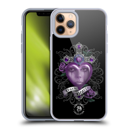 Anne Stokes Dark Hearts Purple Soft Gel Case for Apple iPhone 11 Pro