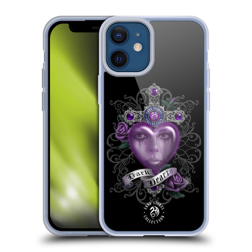 Anne Stokes Dark Hearts Purple Soft Gel Case for Apple iPhone 12 Mini