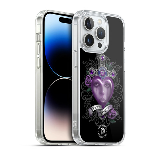 Anne Stokes Dark Hearts Purple Soft Gel Case for Apple iPhone 13 Pro & MagSafe