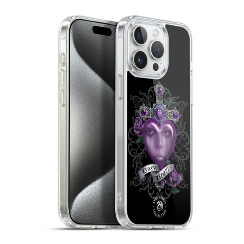 Anne Stokes Dark Hearts Purple Soft Gel Case for Apple iPhone 15 Pro Max & MagSafe