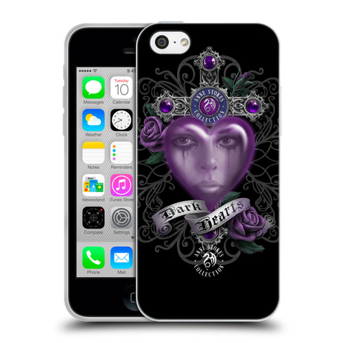 Anne Stokes Dark Hearts Purple Soft Gel Case for Apple iPhone 5c