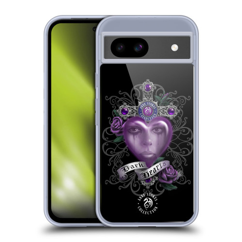 Anne Stokes Dark Hearts Purple Soft Gel Case for Google Pixel 8a