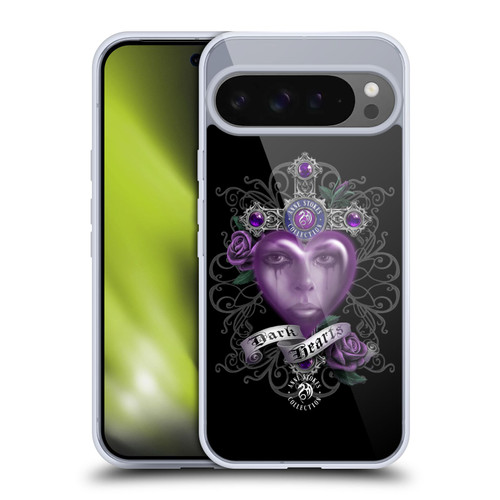 Anne Stokes Dark Hearts Purple Soft Gel Case for Google Pixel 9 Pro XL