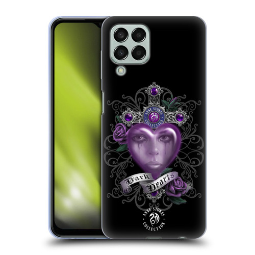 Anne Stokes Dark Hearts Purple Soft Gel Case for Samsung Galaxy M33 (2022)