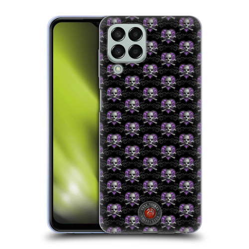 Anne Stokes Dark Hearts Skull Pattern Soft Gel Case for Samsung Galaxy M33 (2022)