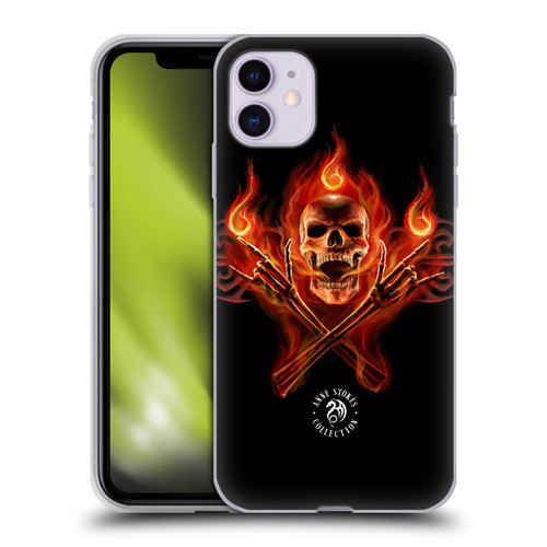 Anne Stokes Fire Tribal Hell Skull Soft Gel Case for Apple iPhone 11