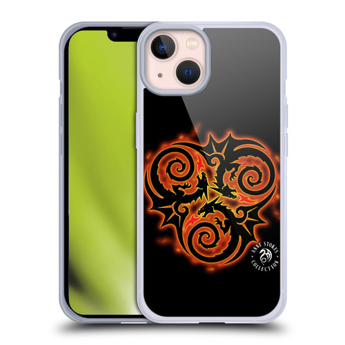 Anne Stokes Fire Tribal Triple Dragon Soft Gel Case for Apple iPhone 13