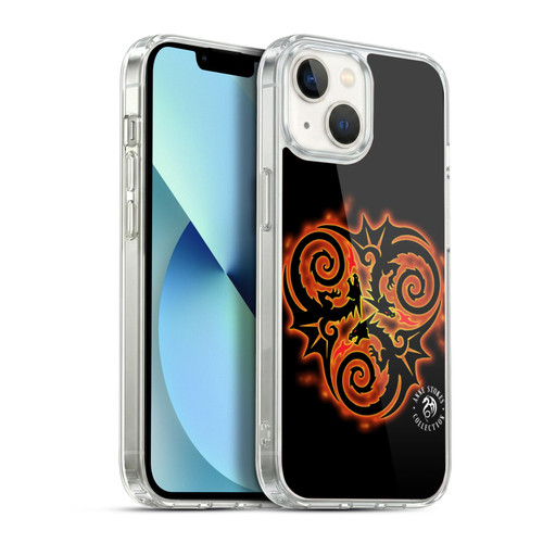 Anne Stokes Fire Tribal Triple Dragon Soft Gel Case for Apple iPhone 13
