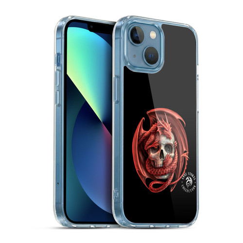 Anne Stokes Fire Tribal Dragon And Skull Soft Gel Case for Apple iPhone 13 Mini & MagSafe