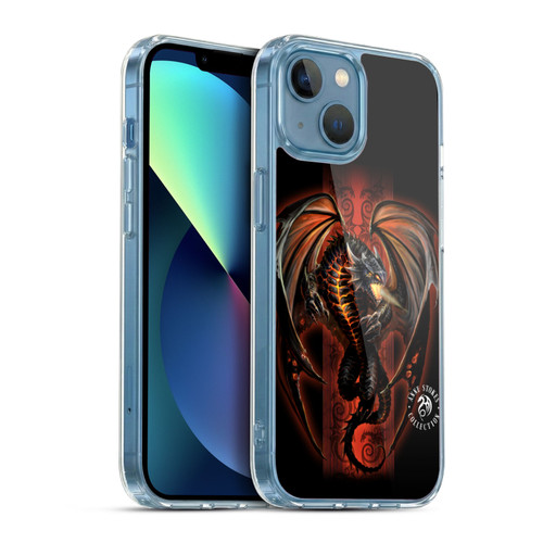 Anne Stokes Fire Tribal Lava Dragon Soft Gel Case for Apple iPhone 13 Mini & MagSafe