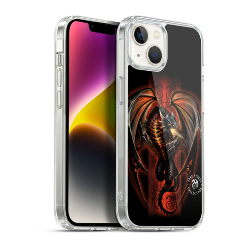 Anne Stokes Fire Tribal Lava Dragon Soft Gel Case for Apple iPhone 14 Plus & MagSafe