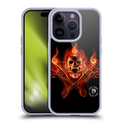 Anne Stokes Fire Tribal Hell Skull Soft Gel Case for Apple iPhone 14 Pro