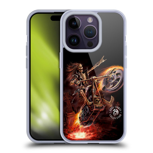Anne Stokes Fire Tribal Hello Rider Poster Soft Gel Case for Apple iPhone 14 Pro