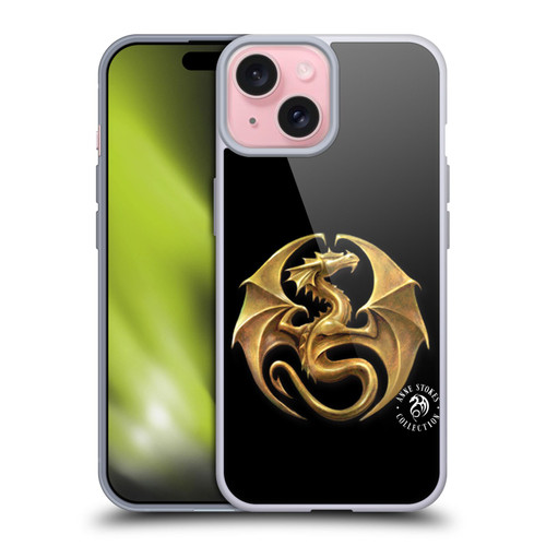 Anne Stokes Fire Tribal Dragon Medal Soft Gel Case for Apple iPhone 15