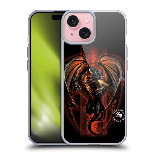 Anne Stokes Fire Tribal Lava Dragon Soft Gel Case for Apple iPhone 15